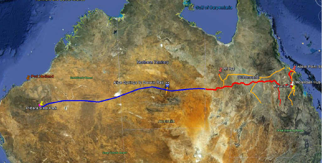 EWLP’s Galilee Infrastructure Corridor links with the company’s proposed Iron Boomerang project, a transcontinental multi-user rail corridor. EWLP’s Galilee Infrastructure Corridor links with the company’s proposed Iron Boomerang project, a transcontinental multi-user rail corridor.